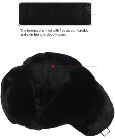 Kurhatic Winter Trapper Hat - 100% Rabbit Fur Aviator Russian Trooper Hat - Black XX-Large - Buy Online on GoSupps.com