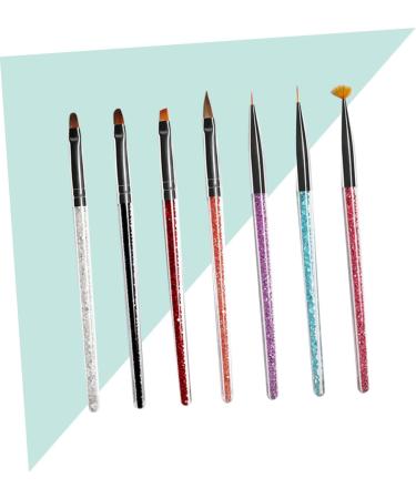 Ipetboom 1 Set Nail Painting Tools Powder Nail Brush Hair Bristles Nail Brush Round Flat Nail Brush Acrylic Nail Brush Glitter Manicure Pens Nails Brush Nail Art Pen Pull Wire Sector - Buy Online on GoSupps.com