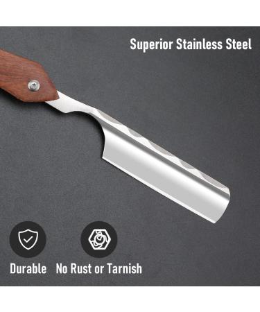 Stainless Steel Cut Throat Razor Kit for Men - Single Edge Shaving Blades Ideal for Barber, Home & Salon Use - Straight Razor Gift Set - Buy Online on GoSupps.com