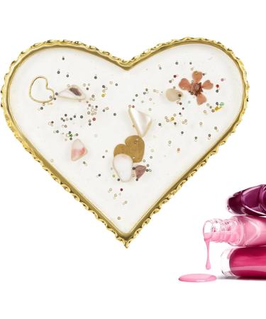 Palette De M lange pour Ongles | Plateau de Mixage pour Maquillage des Ongles - Plateau R sin l gant Bord Dor pour Pratique Gel Manucure Salon Domicile Amour - Buy Online on GoSupps.com