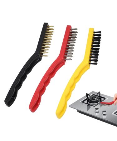 Shakven Steel Wire Brush Grease Cleaner Brush - Deep Cleaning Wire Brush Set Nylon Brush Hard Bristles Brush Scrubber with Ergonomic Handle Grip for Rust Dirt Paint - Buy Online on GoSupps.com
