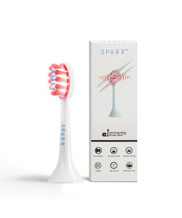 Sparx Toothbrush Replacement Heads  Brush Heads with Red Light Therapy for Gum Care  Replacement Brush Heads  White  1 Pack 4 - Red Refill 1 Pack