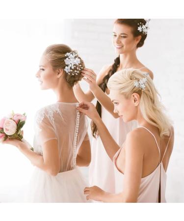 5 Pieces Bridal Hair Pins with Pearls Hair Pins Bridal Hair Accessories Bride Hair Clips for Weddings Bride Bridesmaids Anniversaries and Communion - Buy Online on GoSupps.com