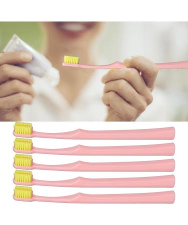 Verdant Touch Soft Toothbrush 5 Pack - Practical Interdental & Comfortable Pink Bathroom Brush for Optimal Oral Care - Buy Online on GoSupps.com