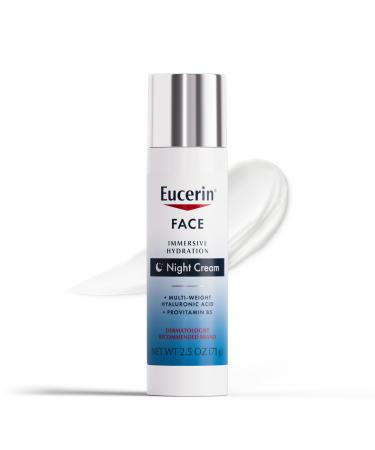 Eucerin Face Immersive Hydration Night Cream with Hyaluronic Acid and Provitamin B5 Ultra-Lightweight Face Moisturizer Smooths Fines Lines and Wrinkles 2.5 Oz Bottle