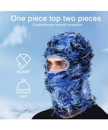 Fanmaikuail Storm Hood - Warm Windproof Balaclava for Skiing Motorcycling & Outdoor Activities - Breathable Knitted Face Mask (Blue) | International Shipping - Buy Online on GoSupps.com