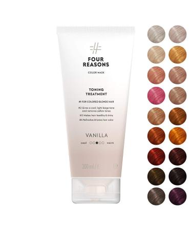 Four Reasons Color Mask - Vanilla Blonde - (19 Colors) Toning Treatment, Color Depositing Conditioner, Tone & Enhance Color-Treated Hair - Semi Permanent Hair Dye, Vegan and Cruelty-Free, 6.76 fl oz Vanilla (New Packaging)