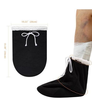 2pcs Cast Sock Over Leg Cast Toe Protector - Adjustable Drawstring Foot Warmer for Ankle, Leg, and Foot Casts - Men Women - Buy Online on GoSupps.com