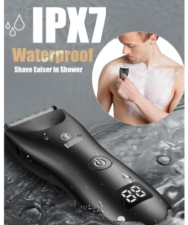 ENSSU Men's Body Hair Trimmer with Light | No Nicks Ball Trimmer | Waterproof Pubic Groin Hair Groomer | Rechargeable with LED Display - Buy Online on GoSupps.com