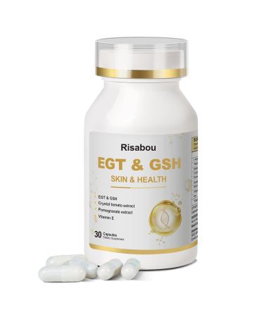 L-Ergothioneine with Iron Supplement for Women | Skin Care Brain Immune Cognitive Support Extract as Yeast Crystal Tomato Pomegranate Holy Blackberry and Inositol Elastin Vitamin E | 30 Caps 1 Bottle