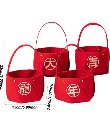 New Year Candy Basket | Festive Treat Bowl Non-Woven Fabric | DIY Candy Basket Candy Tray for Home Kitchen New Year Jmedic - Buy Online on GoSupps.com