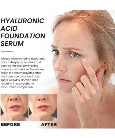 Foundation concealer lightens acne fine lines and dark spots moisturizes and rejuvenates skin to even out skin tone anti-aging serum hyaluronic acid foundation serum (Medium brown 30ML) 30 ml (Pack of 1) Medium Brown - Buy Online on GoSupps.com
