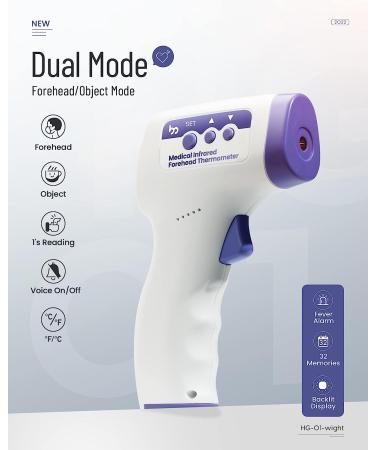 No-Contact Digital Infrared Thermometer for Adults and Kids - Fast & Accurate Temperature Measurement with Fever Alarm and Memory Function - Buy Online on GoSupps.com