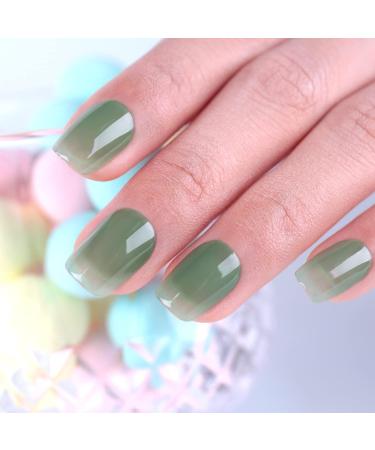 Imtiti Jelly UV Gel Nail Polish 15 ml Jelly Eucalyptus Green Transparent Gel Nail Polish UV LED Soak Off Nail for Autumn and Winter - Buy Online on GoSupps.com