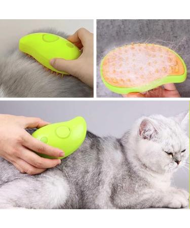 3 In 1 Steamy Cat Brush - Upgraded Multifunctional Cat Steamer Brush for Massage Steam Pet Brush for Removing Tangled and Loose Hair(green1PS) - Buy Online on GoSupps.com