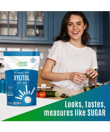 Health Garden Birch Xylitol Sweetener 12 OZ - Non GMO, Kosher, Made in USA - Keto Friendly - Buy Online on GoSupps.com