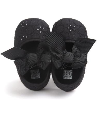LACOFIA Baby Girls Christening Shoes | Anti-Slip Soft Sole Prewalkers | Size 3-6 Months | Black - Buy Online on GoSupps.com