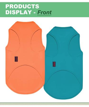 Kickred 2 Pack Dog Cooling Shirts Ice Pet Vest Dog Clothes for Instant Cooling Ultra Lightweight Breathable Sleeveless T-Shirts for Large Dogs Boy Girl 2XL XXL Peacock Blue+Orangered - Buy Online on GoSupps.com