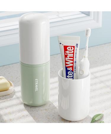KAYNO Portable Toothbrush Holder Box | Travel & Bathroom Organizer | Simple Plastic Toothbrush Case for Women - White - Buy Online on GoSupps.com