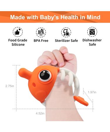 Mombella Clownfish Teether Toy for Babies | Soft Silicone Baby Soothing Ring Gifts for 0-12 Months - Buy Online on GoSupps.com