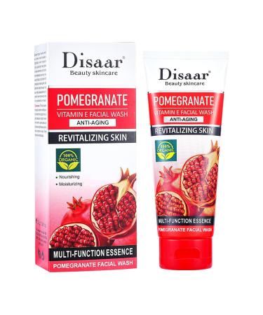 DISAAR Beauty Pomegranate Vitamin E Facial Foam Wash Anti-Aging Revitalizing Skin Nourishing Moisturizing Essence 100g / 3.38fl.oz
