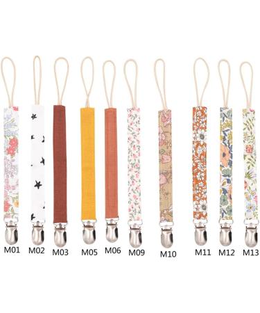 Baby Pacifier Clip Chain - Cotton Linen Holder for Infants | Safe & Stylish Nipple Clips - Buy Online on GoSupps.com