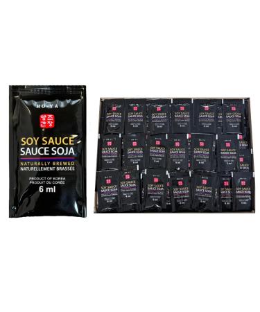 HO-YA Premium Korean Soy Sauce Packets 100pcs x 6mL Naturally Brewed for Authentic Flavors (100)