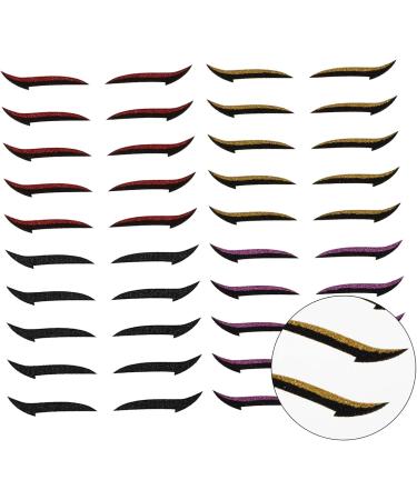 FOMIYES 20 pairs Adhesive Eyeshadow Purple Personalized Fashion Charming Gold Strips Eyelid Black Women 1 count (Pack of 1) Assorted Color - Buy Online on GoSupps.com