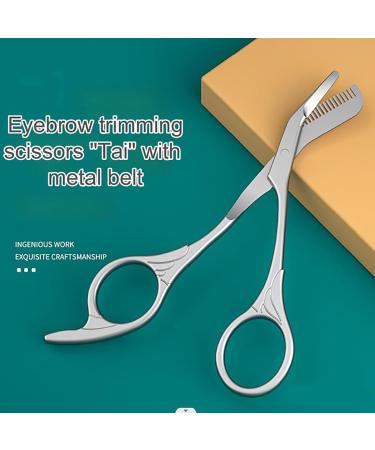 Browmaster Stainless Steel Trimmer Brow Master Stainless Steel Trimmer Jetset Essentials Eyebrow Scissors Eyebrow Scissors with Comb Eyebrow Trimming Scissors for Women Men (2PCS) - Buy Online on GoSupps.com