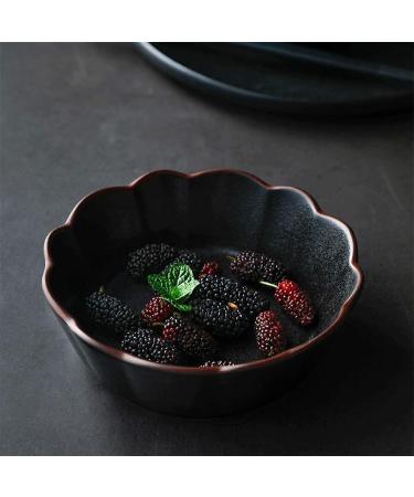 Black Porcelain Dessert Small Bowl 6 Inches Creative Breakfast Tableware Kitchenware OneColor