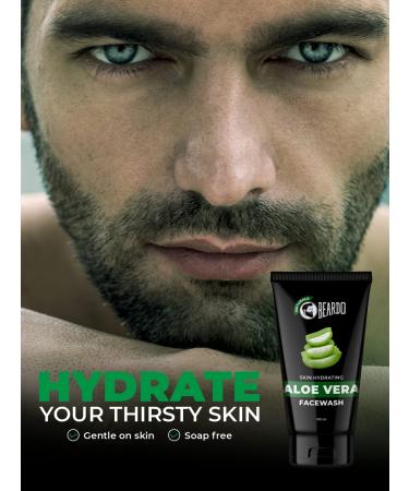 Beardo Skin Hydrating Aloe Vera Facewash for Men | Sulphate & Paraben Free Deep Cleansing Face Wash | Ultra Moisturising 3.33 oz - Buy Online on GoSupps.com