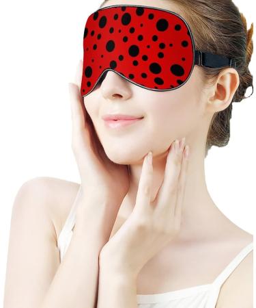 Ladybug Black Spots Sleep Mask for Women | Adjustable Eye Shades with Elastic Strap - Comfortable Sleep Accessory - Buy Online on GoSupps.com