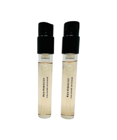 2 J.Malone's Red Hibicus Cologne Intense Spray Sample Vial 0.05 fl.oz./ 1.5ml each