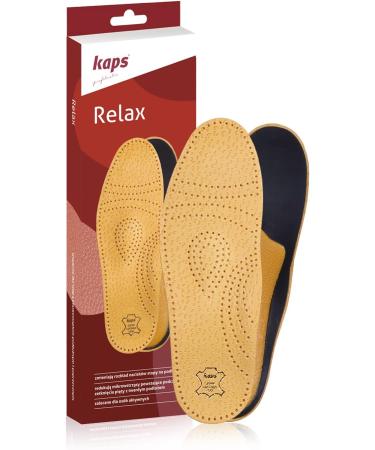 Orthotic Leather Insoles for Flat Feet & Plantar Fasciitis | Arch Support for Men & Women | Kaps Relax (US 13 / EUR 46 - Buy Online on GoSupps.com