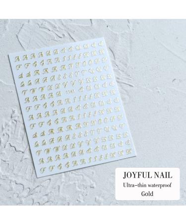 Old English Alphabet Nail Stickers - 7 Sheets Self-Adhesive Decals for Unique Nail Art Designs - Buy Online on GoSupps.com