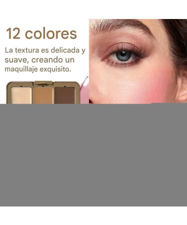 Contour and Blush Kit - Cream Palette Face Foundation Makeup | 12 Shadows Foundation with Texture Function Natural Color Blending for Girls Who Make Up - Buy Online on GoSupps.com