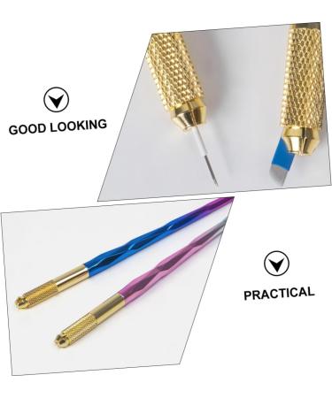 MUSISALY 2pcs Colorful Embroidery Pen Microblading Pen Liquid Eyebrow Pen Microblading Marker Pen Alloy - Buy Online on GoSupps.com