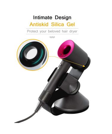 Hairdryer Stand Holder for Dyson | Magnetic Carbon Steel Bracket & Bathroom Organizer | Compatible with Dyson Supersonic Diffuser & Nozzles - Black - Buy Online on GoSupps.com