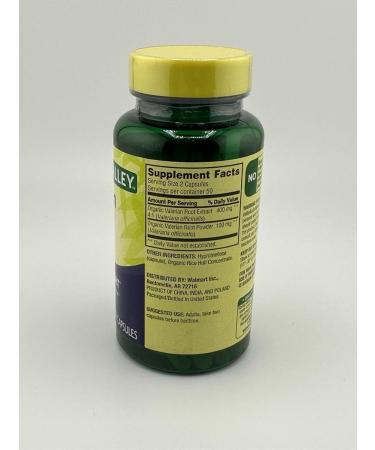 Spring Valley Valerian Root 500 mg Vegetarian Capsules 100 Count Natural Relaxation & Calmness - Set by Basket Goods - Buy Online on GoSupps.com