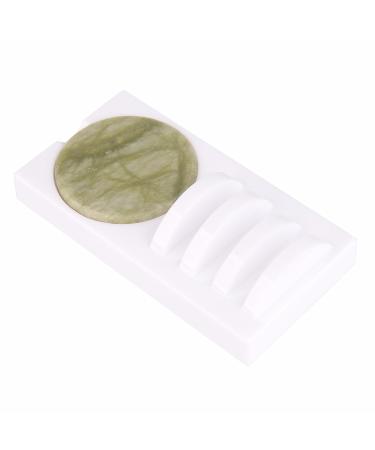 Beauty7 U Curved 2-in-1 Eyelash Extension Holder & Jade Stone Adhesive Pallet - Perfect for False Lashes (White - Buy Online on GoSupps.com