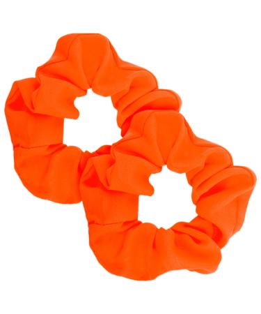 2 pieces neon hair gum scrunchy pop fluorescent orange scratch single -colored scratch tie scratch ties hair jewelry scrunchy silk for women satin hair tie girl glitter