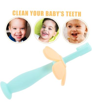 Minkissy Silicone Baby Toothbrush - 1 Pack Children s Oral Care Manual Training Toothbrush - Blue - Buy Online on GoSupps.com