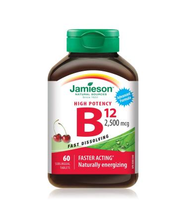 Jamieson Vitamin B12 2 500 mcg(METHYLCOBALAMIN) 60 Sublingual Tablets