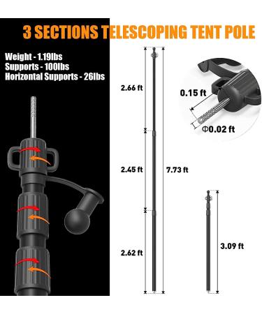 Telescopic tent pole top