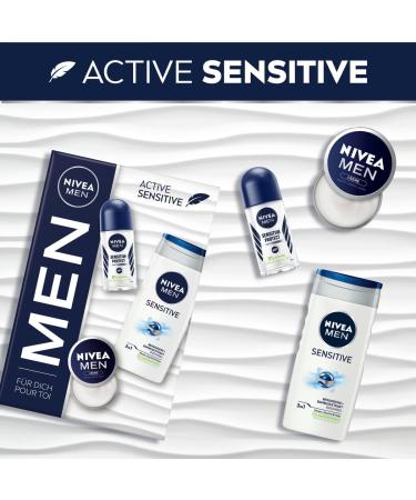 NIVEA MEN Active Sensitive Gift Set with Moisturizing Care Products Gift set with Sensitive Shower Gel Sensitive Protect Antiperspirant Deodorant Roll-on and NIVEA Men Cream - Buy Online on GoSupps.com