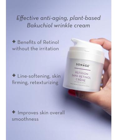 SONAGE Refixion Sans Retinol Cream - Best Bakuchiol Moisturizer for Wrinkles | Gentle Retinol Alternative for Sensitive Skin - Buy Online on GoSupps.com