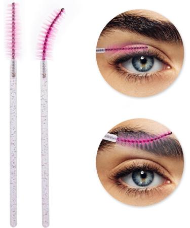 50 PCS Disposable Mascara Wands - Bendable Eyelash Spoolies for Home & Travel (Crystal Pink) - Buy Online on GoSupps.com