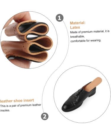 VALICLUD Breathable Brown Leather Shoe Insoles for Men - Thin Replacement Inserts (US 10-10.5 / EU 43-44) | Comfort & Odor Control - Buy Online on GoSupps.com
