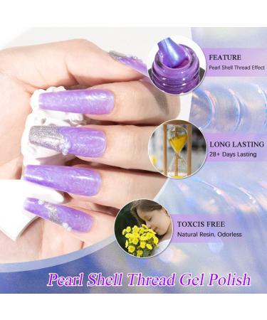 Mizhse Gel Nail Polish Set - 6 Pearl Effect Colors | White Shimmer UV Gel | 10ml UV/LED Soak Off Nail Polish - Buy Online on GoSupps.com