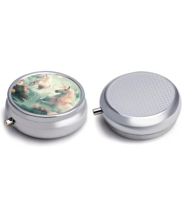 Buy Unicorns Printing 3 Compartment Travel Pill Box - Portable Medicine Organizer for Purses & Handbags - Ideal for Travel - Buy Online on GoSupps.com